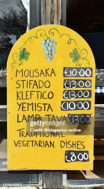 Menu, restaurant, Paphos, Cyprus, Speisekarte, Restaurant, Zypern.