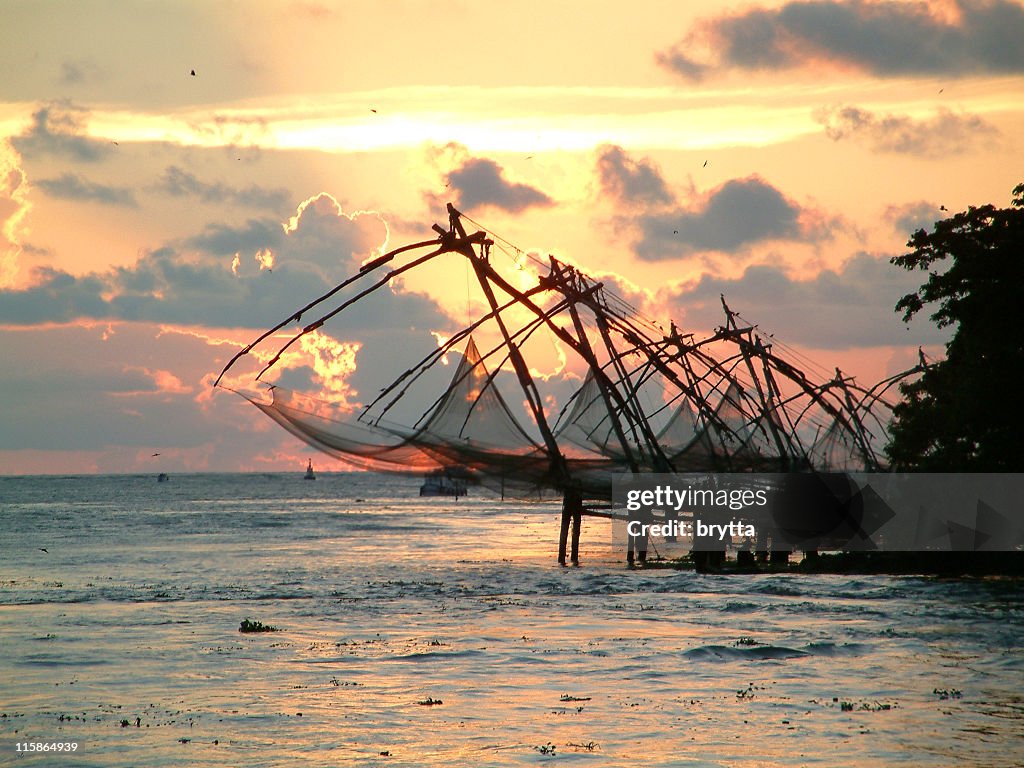 Chinese fishing nets ,Cochin,South India