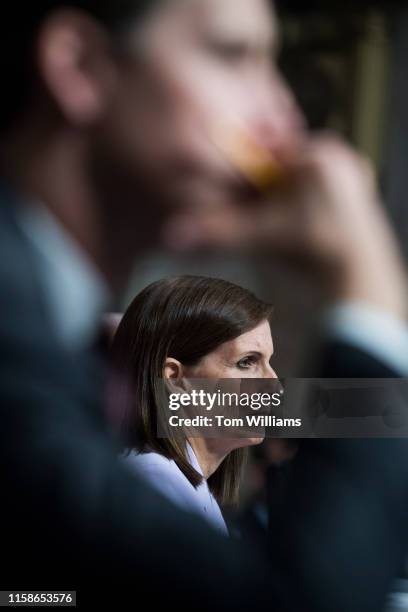 Sen. Martha McSally, R-Ariz., is seen before speaking in support of Air Force Gen. John E. Hyten, who has been accused of sexual assault, during his...