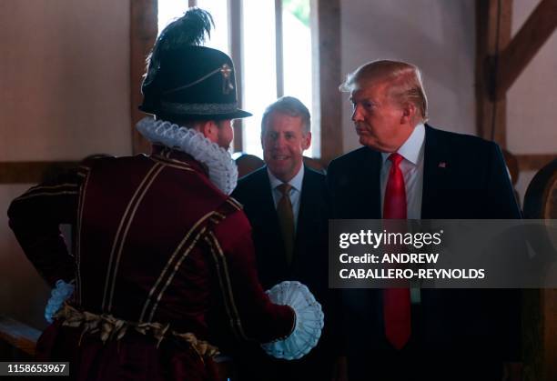 President Donald Trump takes a tour of James Fort Replica, guided by Philip Emerson, Executive Director of Jamestown-Yorktown Foundation, Inc. Before...