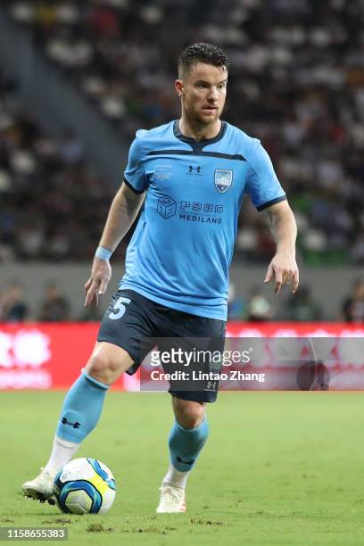 Alexander Baumjohan of Sydney FC in action during the International Super Cup 2019 between Sydney FC and Paris Saint Germain at Suzhou Olympic Sports...