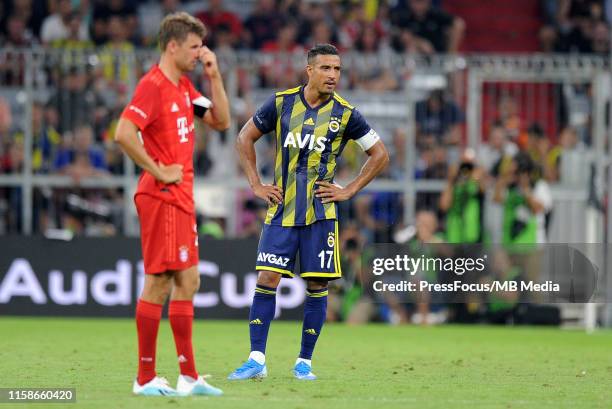 Nabil Dirar of Fenerbahce looks on during the Audi Cup 2019 semi final match between Bayern Muenchen and Fenerbahce at Allianz Arena on July 30, 2019...