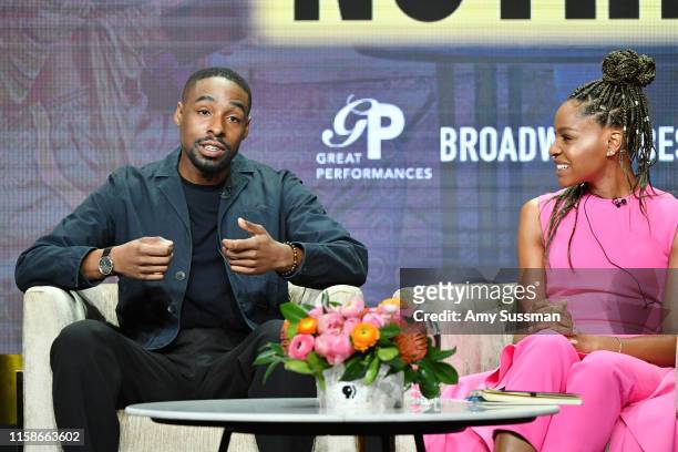 Grantham Coleman and Margaret Odette of "Much Ado About Nothing" speak during the 2019 Summer TCA press tour at The Beverly Hilton Hotel on July 30,...