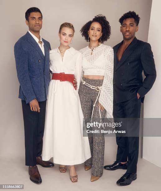 Nikesh Patel, Rebecca Rittenhouse, Nathalie Emmanuel, and Brandon Mychal Smith of Hulu's 'Four Weddings and a Funeral' pose for a portrait during the...