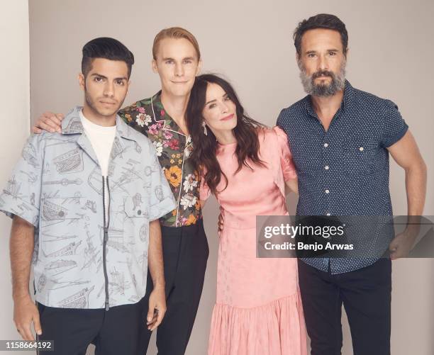 Mena Massoud, Rhys Wakefield, Abigail Spencer, and Rodrigo Santoro of Hulu's 'Reprisal' pose for a portrait during the 2019 Summer TCA Portrait...