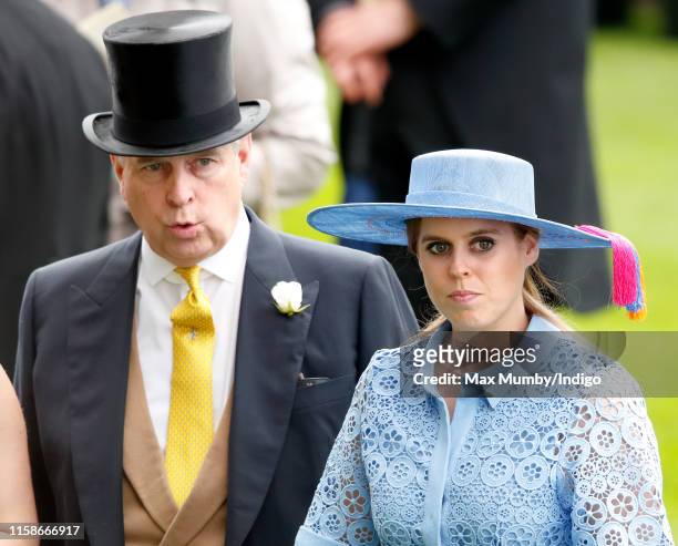 Prince Andrew, Duke of York and Princess Beatrice attends day one of Royal Ascot at Ascot Racecourse on June 18, 2019 in Ascot, England.