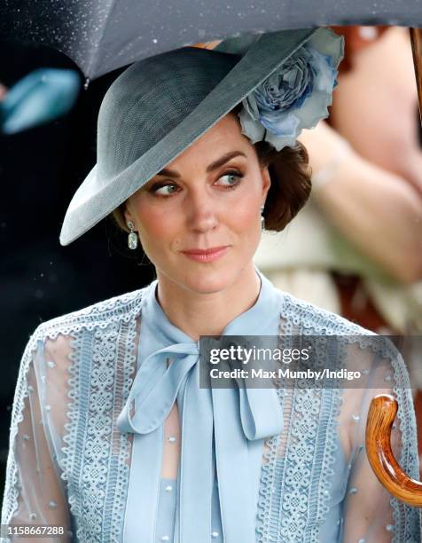 Catherine, Duchess of Cambridge attends day one of Royal Ascot at Ascot Racecourse on June 18, 2019 in Ascot, England.