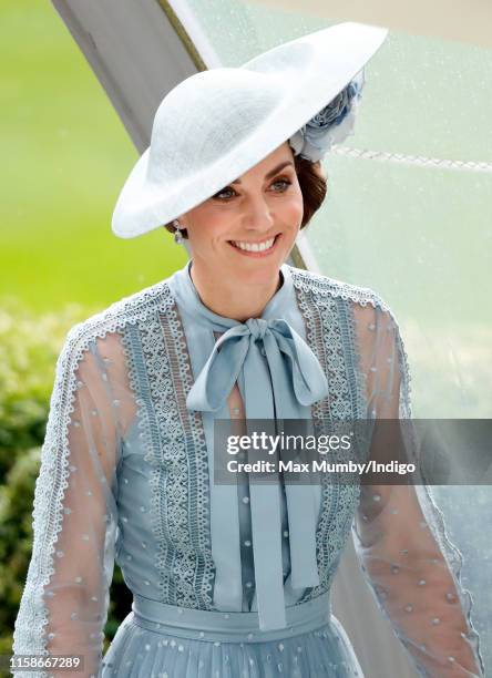 Catherine, Duchess of Cambridge attends day one of Royal Ascot at Ascot Racecourse on June 18, 2019 in Ascot, England.