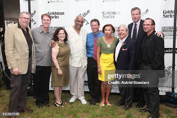 Ray Levin, Jack Walsh, Leslie Schultz, Danny Simmons, Brad Lander, Nydia Velazquez, Marty Markowitz, Bill de Blasio and Adrian Benepe attend the...