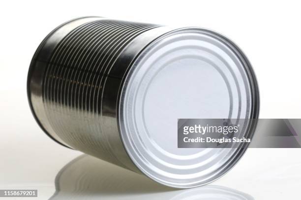 can of food on a white background - canned food on white stock pictures, royalty-free photos & images