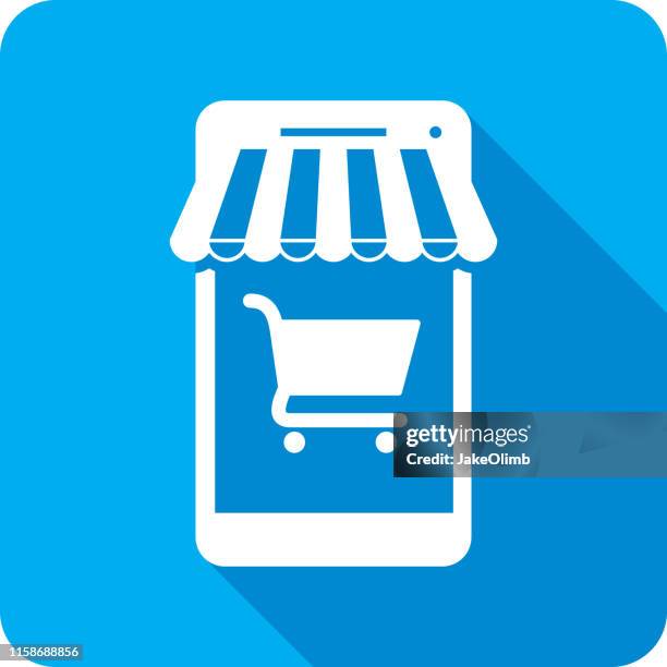 stockillustraties, clipart, cartoons en iconen met smartphone shopping icon silhouet - online shopping