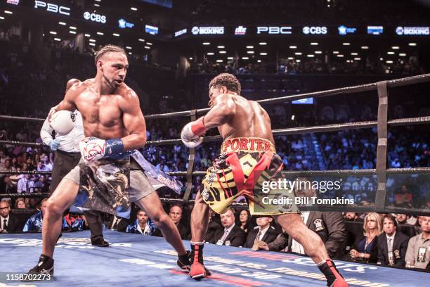 Keith Thurman defeats Shawn Porter "n by Unanimous Decision in their WBA Welterweight title fight at The Barclay Center on June 25, 2016 in Brooklyn,...