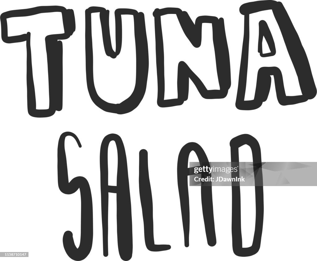 Tuna Salad Sandwich Hand lettered food and drink pairing or menu item