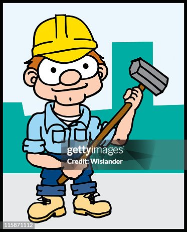 Construction Worker with Sledge Construction Worker with Sledge