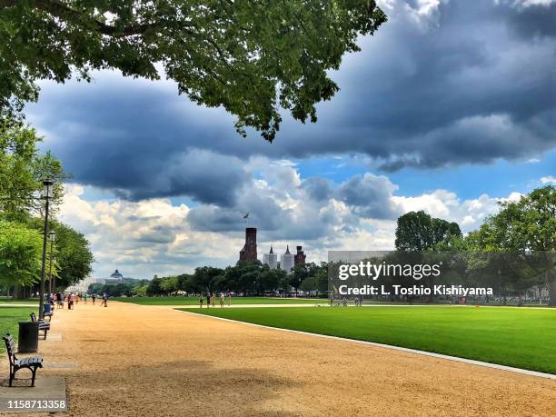 smithsonian castle in washington, dc - smithsonian institute stockfoto's en -beelden