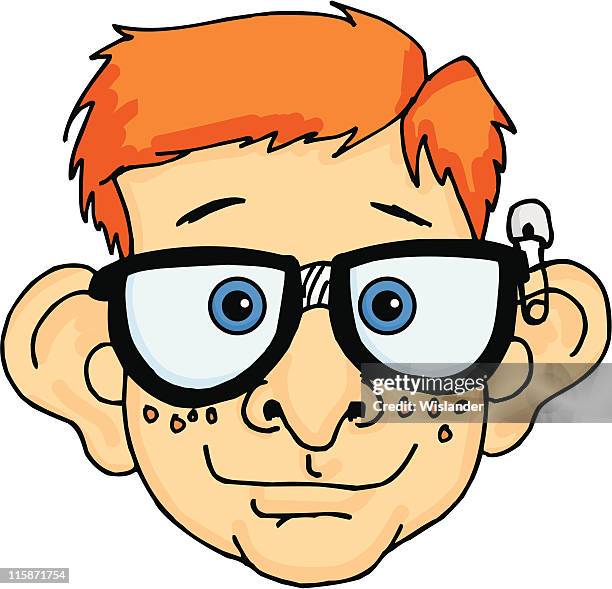 nerd face 1 - freckles stock illustrations