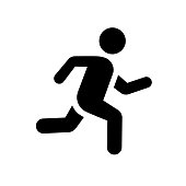 Running man icon sign flat