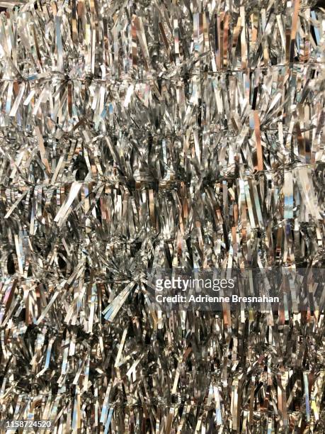 tinsel wall - foil texture silver stock pictures, royalty-free photos & images
