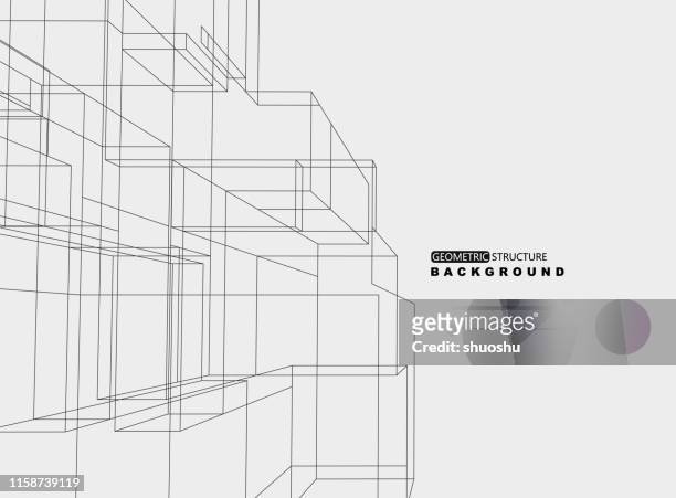 geometric line structure ornate background - geometric building stock illustrations