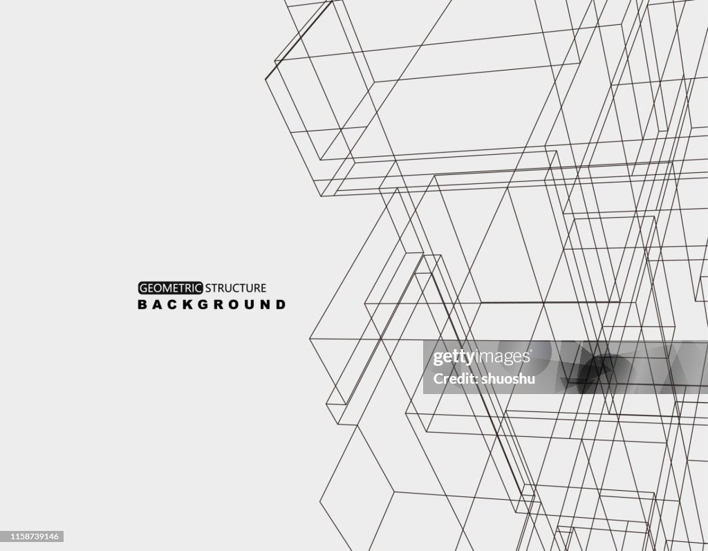 5 Line Structure Geometric Line Structure Ornate Background High-Res Vector Graphic ...
