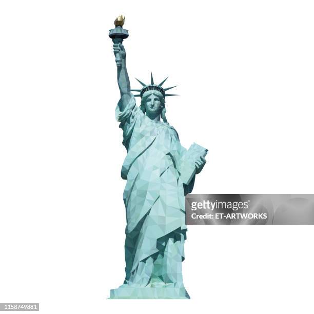 ilustraciones, imágenes clip art, dibujos animados e iconos de stock de estatua geométrica de la libertad - statue of liberty drawing