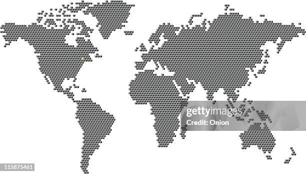 cube world map - illustration - australian portrait stock illustrations