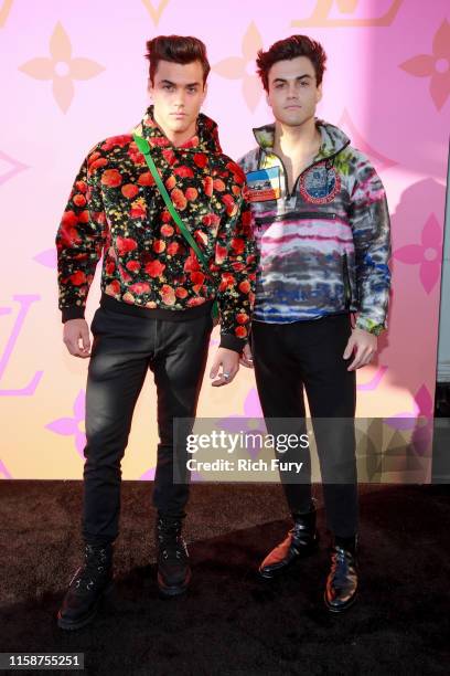 Grayson Dolan and Ethan Dolan attends Louis Vuitton Unveils Louis Vuitton X: An Immersive Journey on June 27, 2019 in Beverly Hills, California.