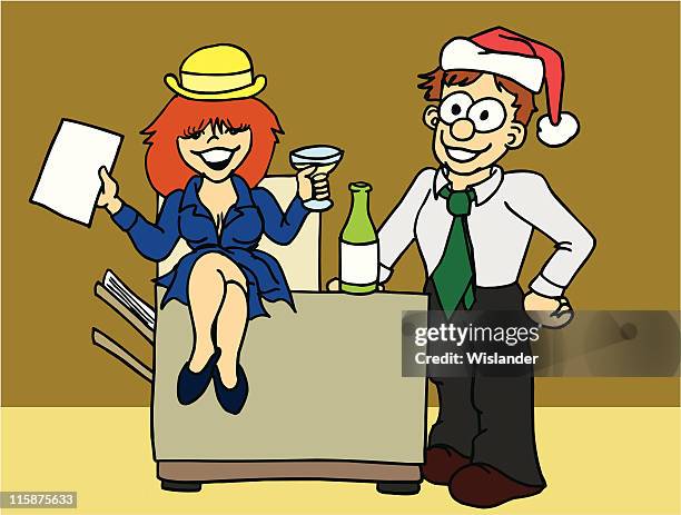 happy new years 2 - christmas necktie stock illustrations