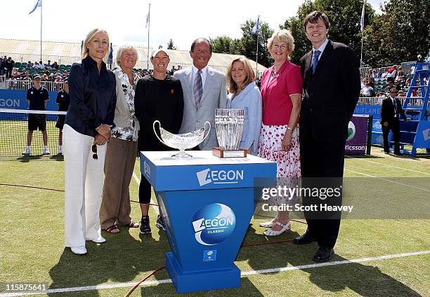 Former winner Martina Navratilova, former British number one Ann Jones, USA doubles player Lisa Raymond, Chairman of Edgbaston Priory Club Mickey...