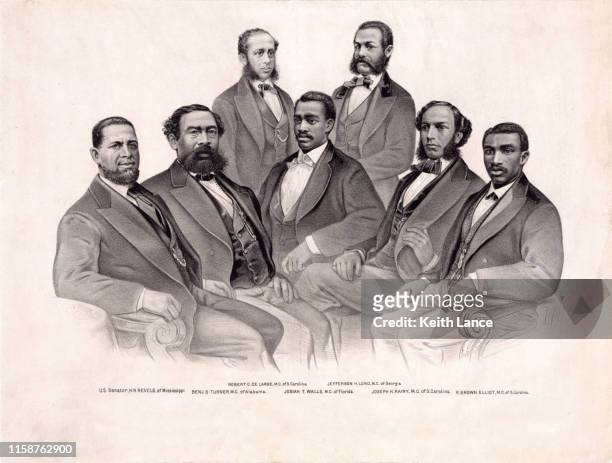 first african-american senators and representatives to serve in congress - abolitionism anti slavery movement stock illustrations