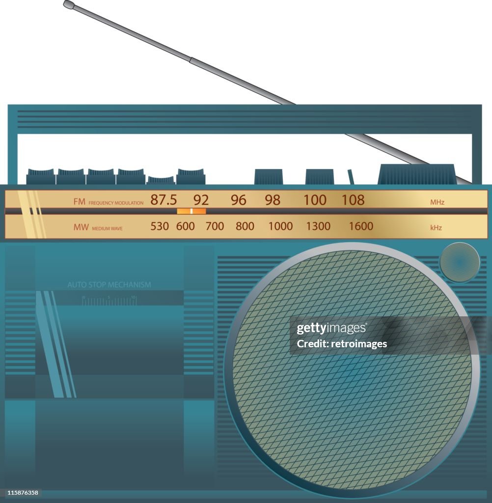 Retro 80s radio - Vector illustration