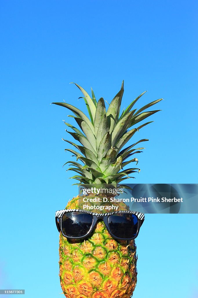 Pineapple with sunglasses