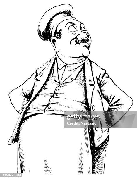 baker smiling - making bread stock illustrations