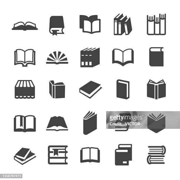 illustrazioni stock, clip art, cartoni animati e icone di tendenza di icone libri - smart series - libro aperto