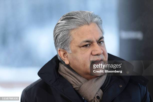 Arif Naqvi, chief executive officer of Abraaj Capital Ltd., speaks during a Bloomberg Television interview at the World Economic Forum in Davos,...