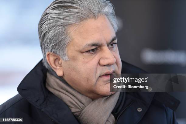 Arif Naqvi, chief executive officer of Abraaj Capital Ltd., speaks during a Bloomberg Television interview at the World Economic Forum in Davos,...