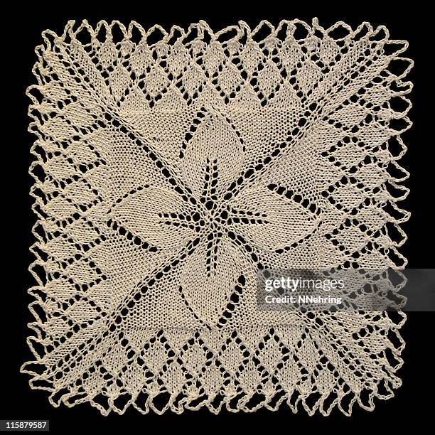 square knitted doily - virkad duk bildbanksfoton och bilder