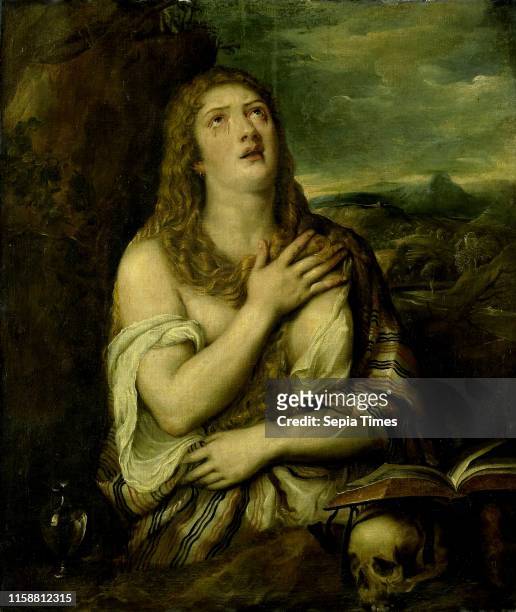 Penitent Mary Magdalene, copy after Titiaan, 1550 - 1750