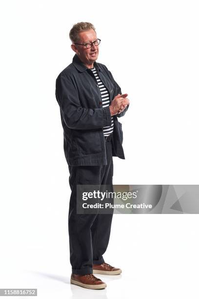 portrait of mature man in studio - man tshirt full body stock pictures, royalty-free photos & images