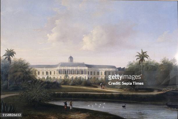 Rear View of Buitenzorg Palace before the Earthquake of 10 October 1834, Kota Bogor Java Indonesia, Willem Troost , 1834 - 1836