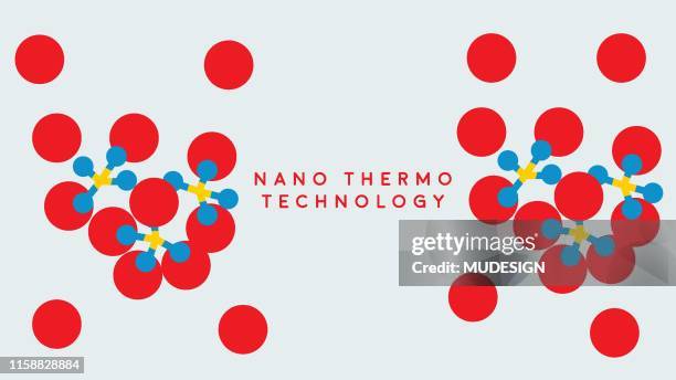 technology abstract symbol. nano thermo technology - enzyme structure stock illustrations