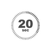 Timer 20 sec icon. Simple design