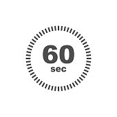 Timer 60 sec icon. Simple design