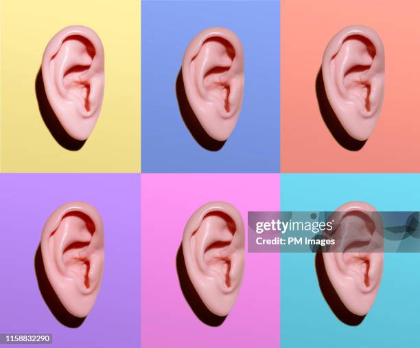 human ears on different colors - ear bildbanksfoton och bilder