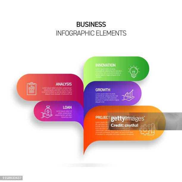 business concept infographic design template with icons and 5 options or steps for process diagram, presentations, workflow layout, banner, flowchart, infographic. - core values infographic stock illustrations