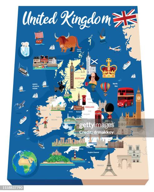 cartoon map of england - isle of wight map stock illustrations