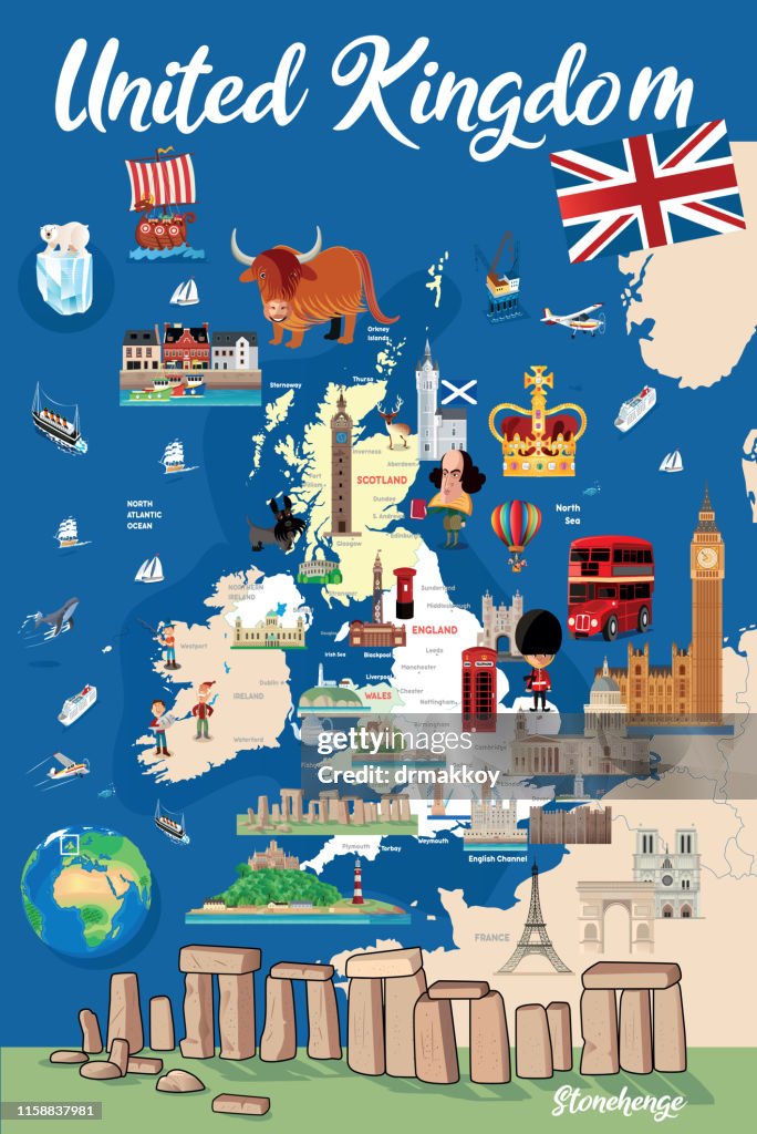 Cartoon map of England