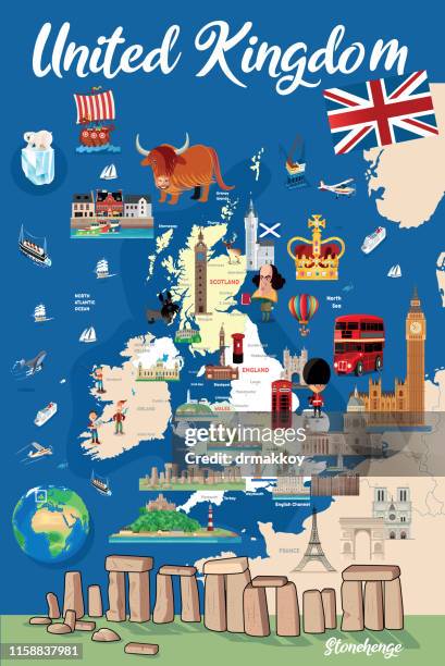 cartoon map of england - county durham stock illustrations