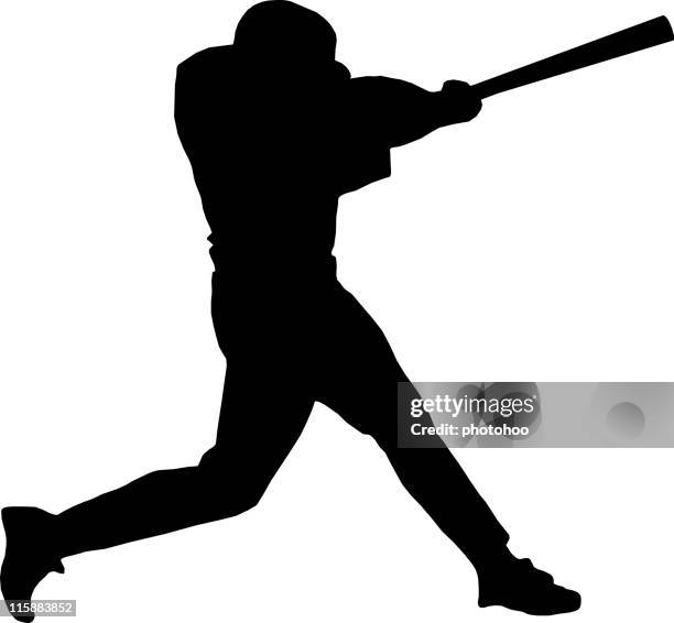 stockillustraties, clipart, cartoons en iconen met baseball batter - double baseball