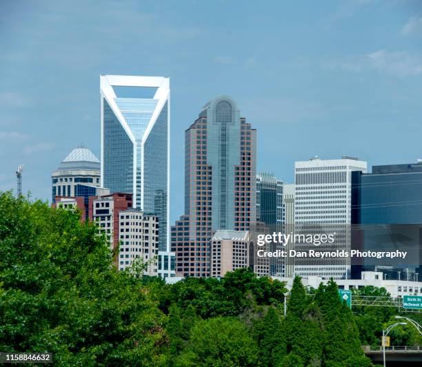 charlotte cityscape - charlotte north carolina landmarks stock pictures, royalty-free photos & images